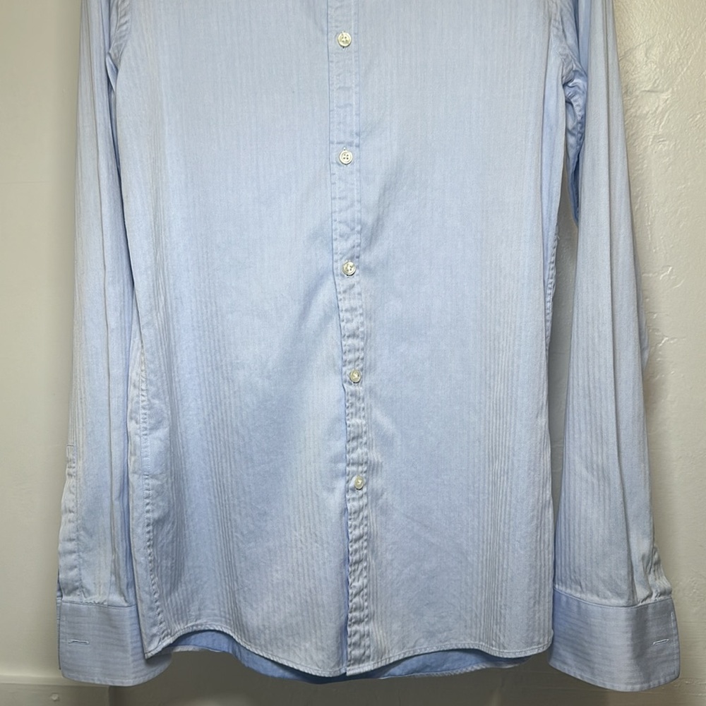 Boss by Hugo Boss Men’s Light Blue Button Down Dress Shirt Size 15 Slim Fit - Picture 5 of 12